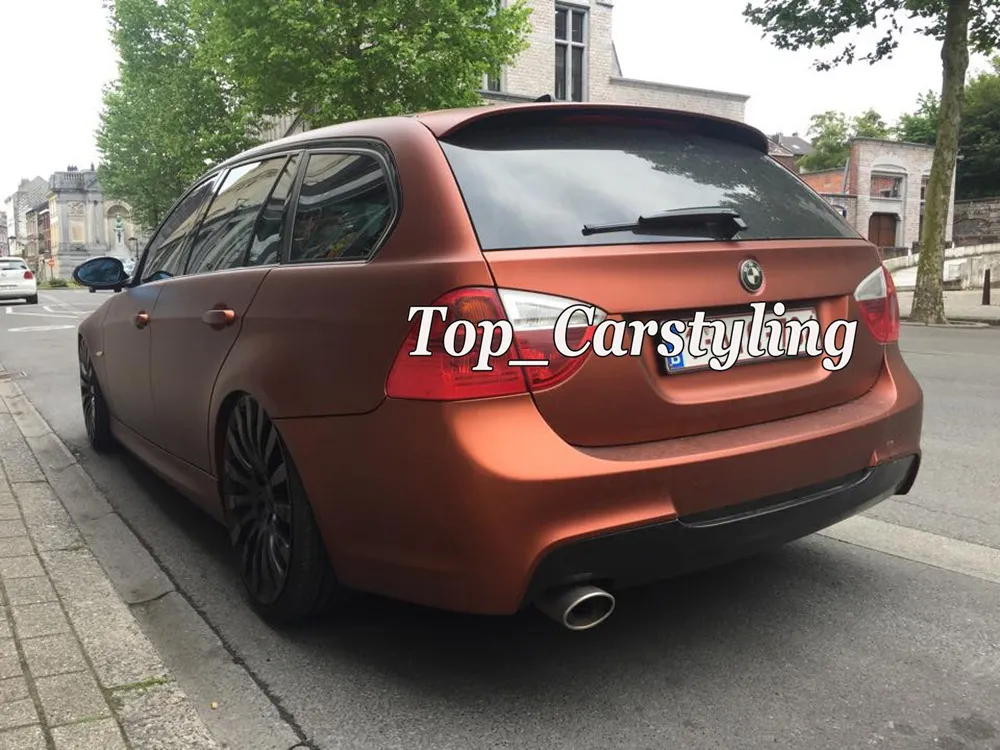 Brown Brozen Metallic Matte Chrome Vinyl Car Wrap Film för bilfordonsstyling med Air Release Matt Metallic Car Sticker Foil