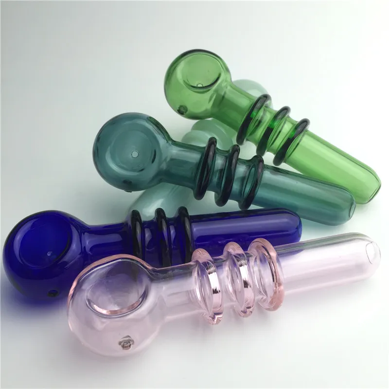 Tubi da fumo in vetro pipa da tabacco di nuovo arrivo con mini tubi a mano in vetro pyrex spesso colorato blu verde rosa