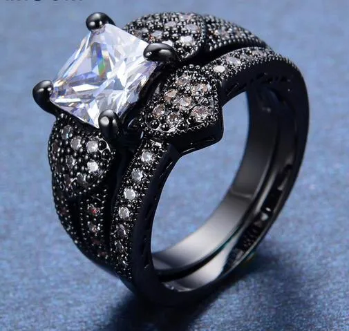 Black wedding rings female discount