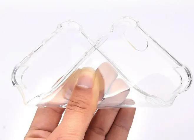 Capas de TPU macias fortes à prova de choque de 1,0 mm para iPhone 15 14 13 Pro Max 12 11 XR XS X 8 7 6 SE 5 5S Iphone15 Transparente cristal transparente quatro cantos em gel capa traseira em branco