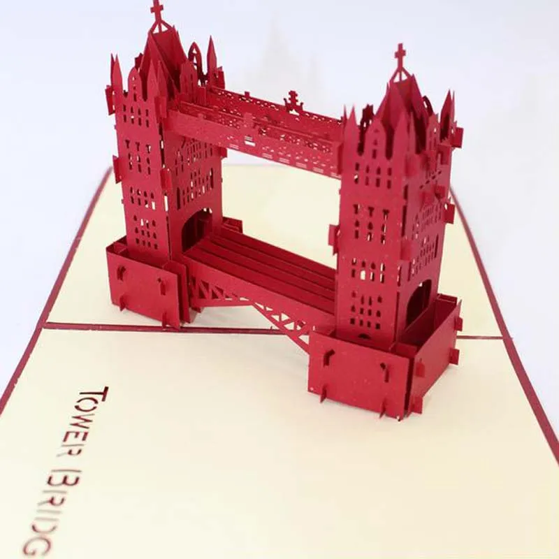 2017 new Greeting CardsWedding Invitations 3D Card Cubic Thames Bridge Greeting Cards 