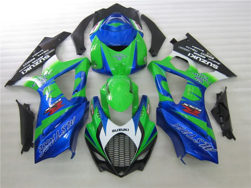 Novo hot moto peças carenagem kit para Suzuki GSXR1000 2007 2008 verde azul preto carenagem conjunto GSXR1000 07 08 OT59