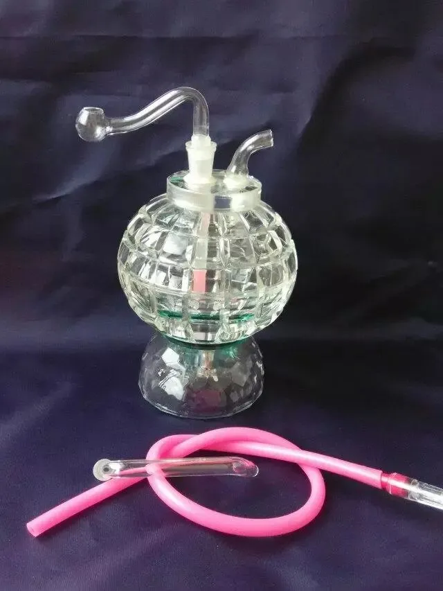 Meduse di cristallo rotonde, bong di vetro all'ingrosso, narghilè di vetro, accessori tubi di fumo