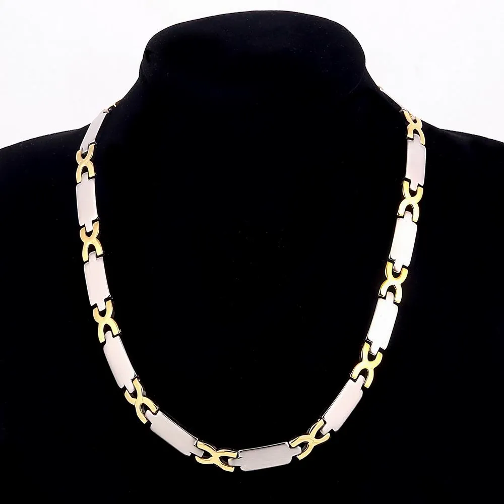 Mannen Ketting NEEM NIEUWE trendy zilver / goudkleur x roestvrij stalen ketting ketting sieraden colar mannelijke kettingen