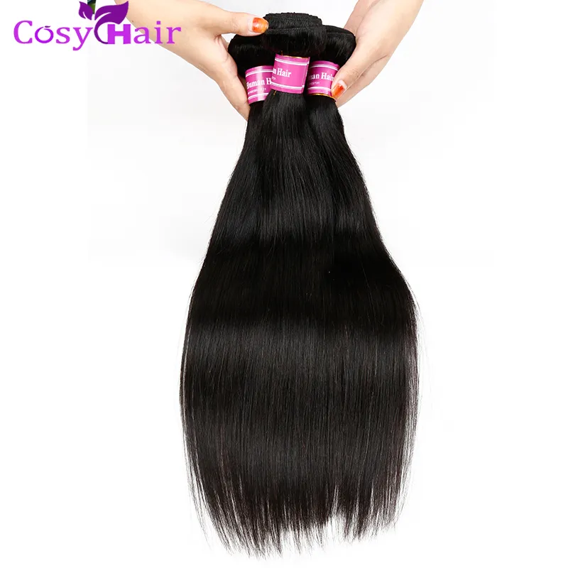 Rechte Braziliaanse Weave Bundels Braziliaanse Virgin Hair Straight 3/4 Stks Braziliaanse Remy Menselijk Haar Natuurlijke Kleur Geen Ligging Tangle Free Weave