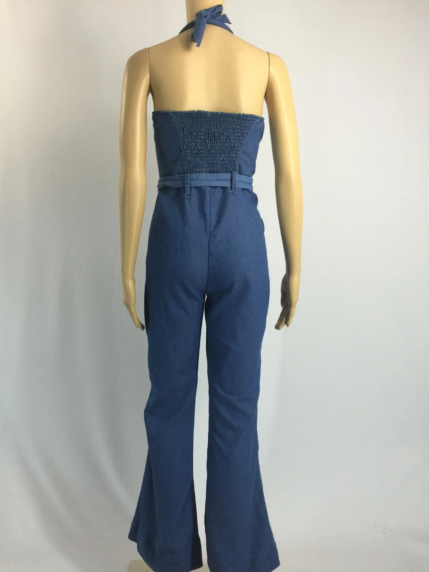 Buona A++ Grandi tute da donna Pagliaccetti jeans moda donna Pantaloni siamesi casual slim con cintura NJ021