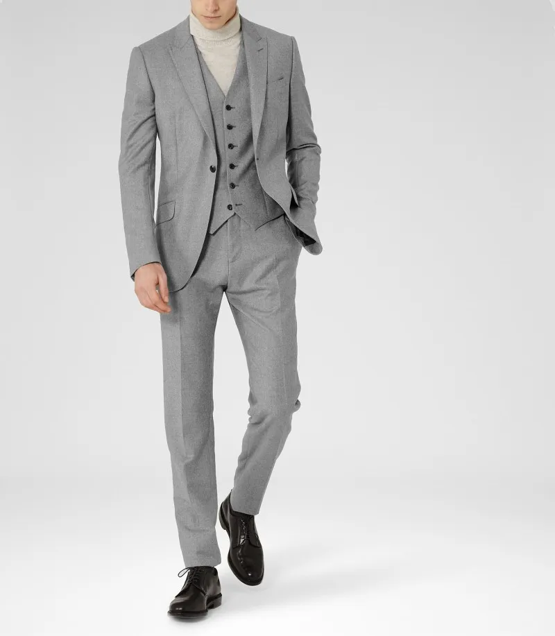 Nuovo arrivo Smoking dello sposo Groomsmen Spacco laterale Slim Fit Abito da uomo migliore Abiti da sposo Abiti da uomo da sposa Sposo giacca + pantaloni + gilet