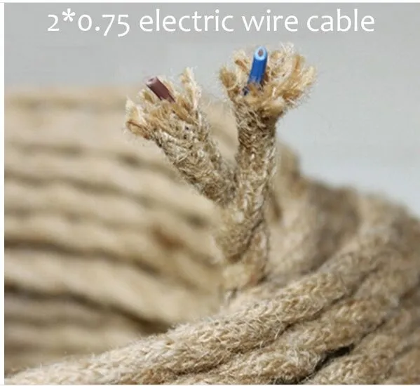 0.75 110V/220V 10mBar Restaurant Decorative Double Twist Wire Cables Retro Woven/Braided Wire Cables Rope Lighting Accessories