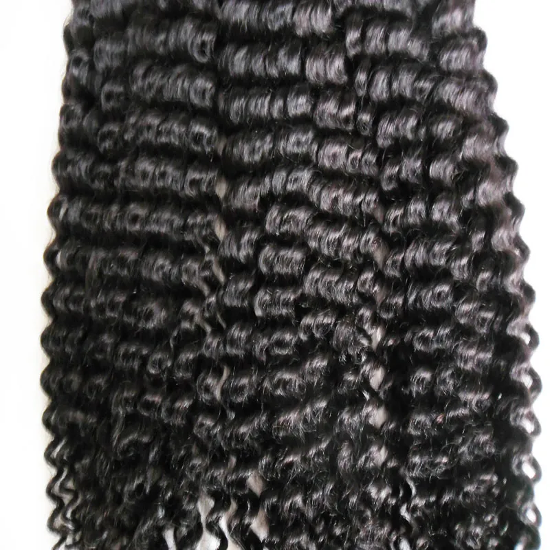 اللون الطبيعي المنغولي الأفرو غريبة الشعر البشري 300G تجويف الشعر البشري لا اللحمة human hair braiding curly9515250