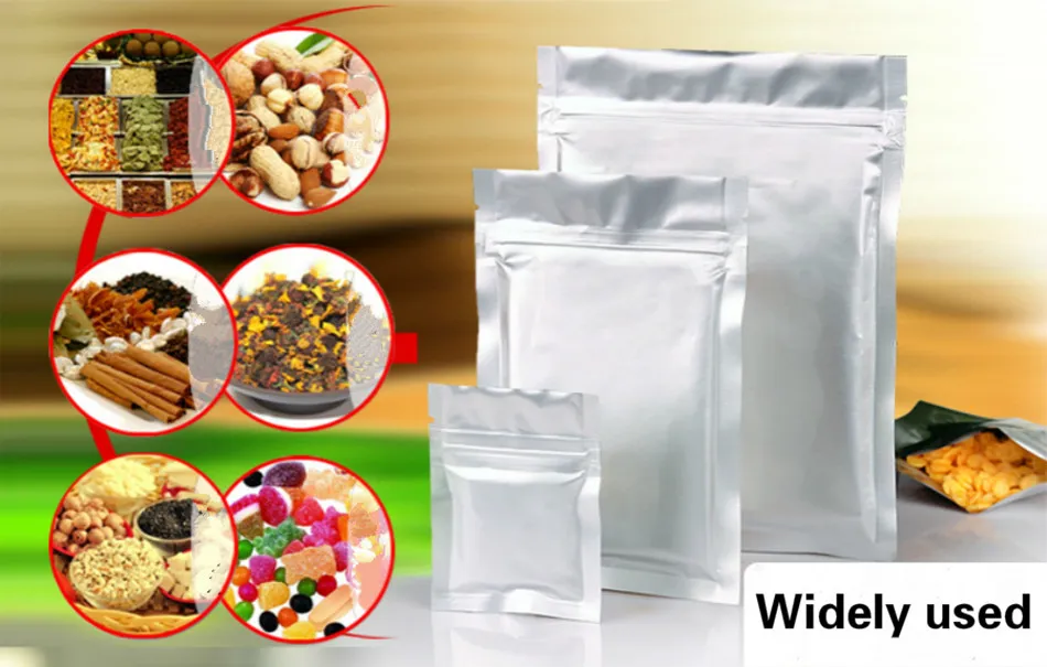 21x31cm Aluminum Foil Laminating Packaging Zip Lock Food Mylar Bags Medical Ice Snacks Coffee Smell Proof Package Heat Seal Reclosable Pouch