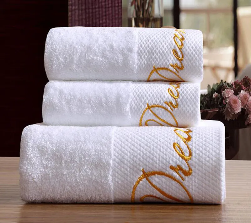 3 кусочки вышитые корона белое эль -полотенце набор хлопка полотенце полотенце полотенце для взрослых для взрослых.