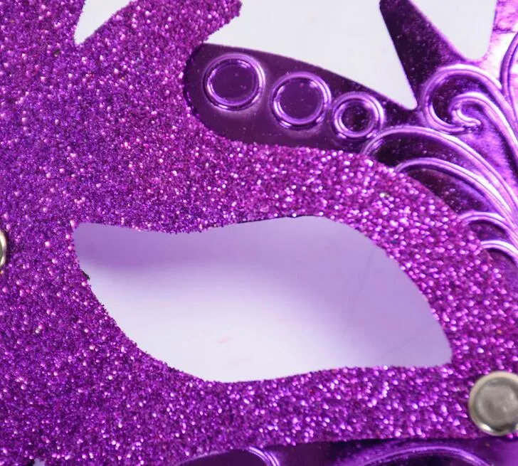 Venetian Masquerade Masks Side Blommor Målat Guldpulver Små kronprinsessor Skönhet Halloween Mask G600