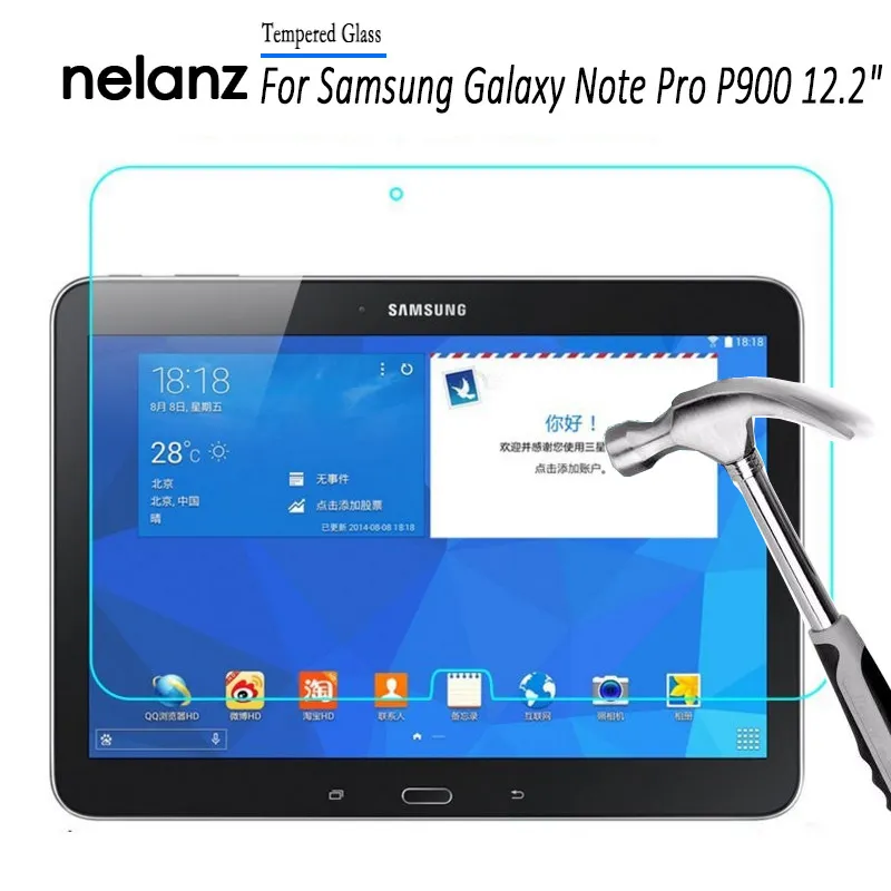 Odporny na wybuch 9h 0.3mm Ochraniacz ekranu Szkło hartowane do Samsung Galaxy Note Pro 12.2 P900 P901 Brak pakietu