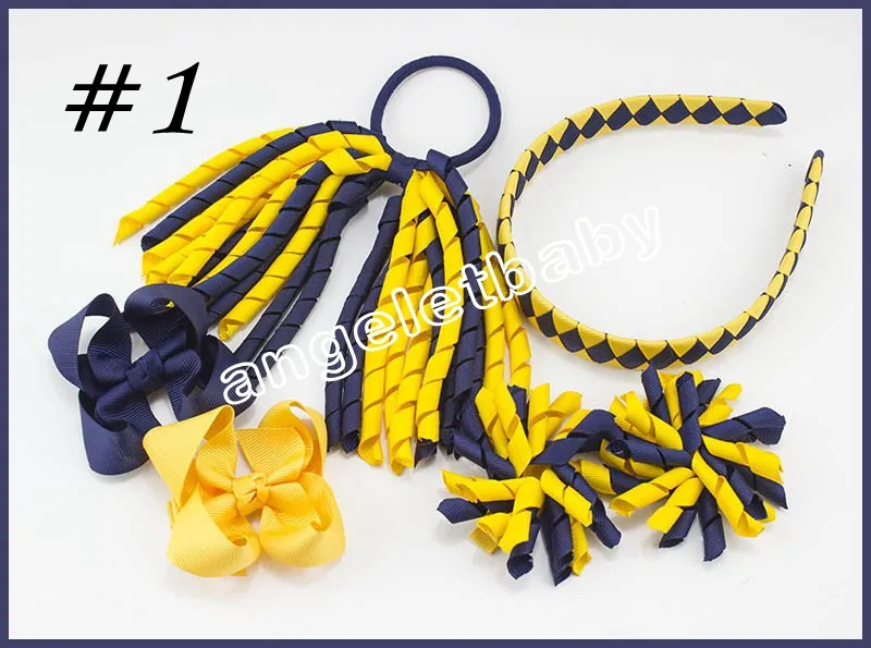 Korker Coda di cavallo stelle filanti fasce tessute cravatte capelli fiocchi clip fiori corker Nastro ricci capelli bobbles Accessori PD026