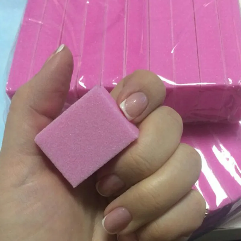 100 sztuk / partia Mini szlifowanie Bufor Bufor Pilnic Dla Narzędzia Nail Art Różowy Emery Board Salon