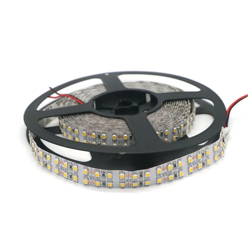 Edison2011 240 LED / M 3528 LED Strip Double Row 5m 1200led elastyczna wstążka DC12V Ciepłe / Białe Nie-wodoodporne Kryte światło