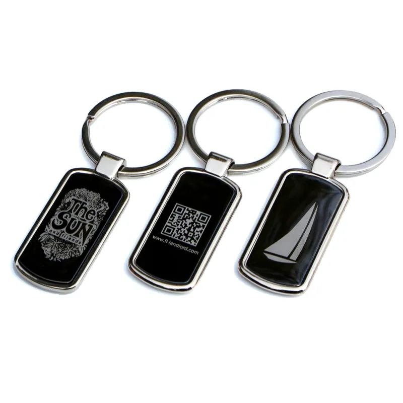 Porte-clés rectangle en métal personnalisé personnalisé porte-clés gravé avec n'importe quel texte, promotion du logo image favorise # KW001C DROP SHIPPING