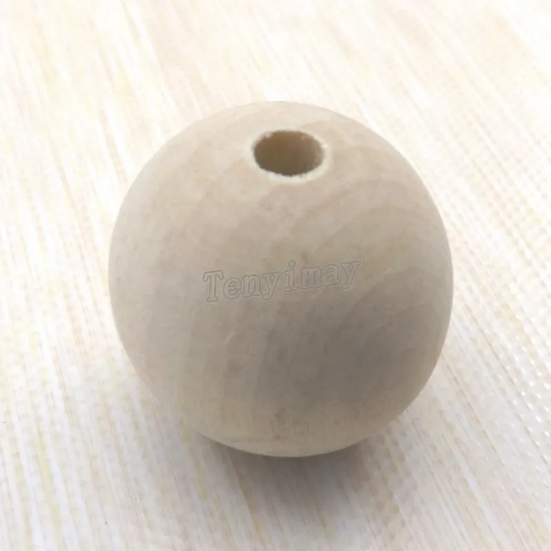 30mm Round Wood Beads Original Color For Paint DIY Fashion Wood Findings Free Shippng