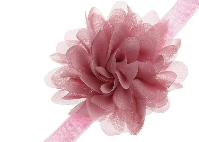 20 Cores Kid Bonito Headband Infantil Flor Chiffon Faixa de Cabelo Menina Bebê Recém-nascido Da Criança YH415