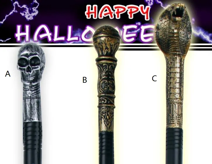 邪悪な魔女ハロウィンファンシードレスハンドヘルド杖スタッフヘビ