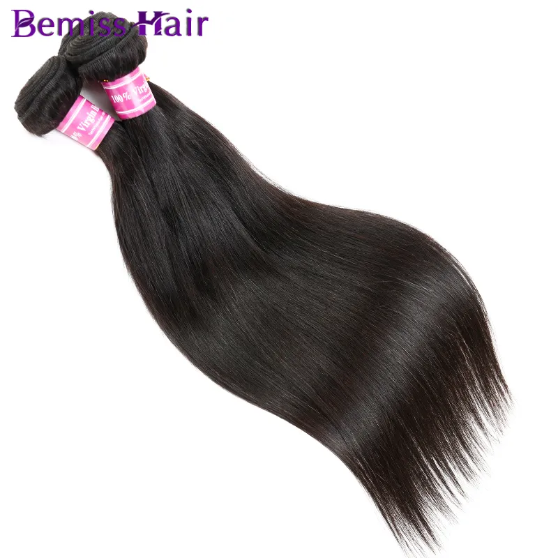 Extensions de tissage péruvien de cheveux humains vierges indiens paquets de cheveux malaisiens brésiliens raides couleur naturelle non transformés pas cher haut 7541679