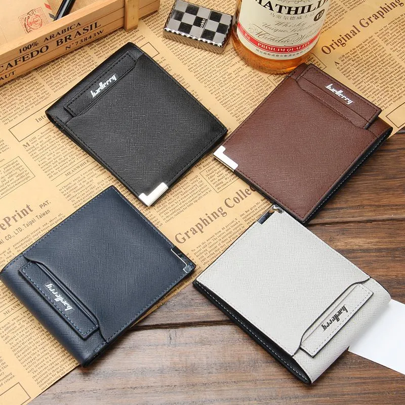 Fashion New Men Wallets Thick Pattern Mobile Documents Cross Vertical Style Quality PU Leather Card Holder Purse Wallet