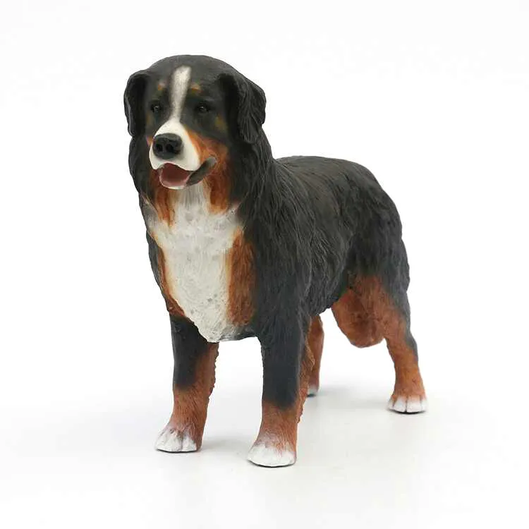 Extraordinärt livliknande högkvalitativ hantverk Bernese Mountain Dog Figurine - Stor stående valp 7,4 tum