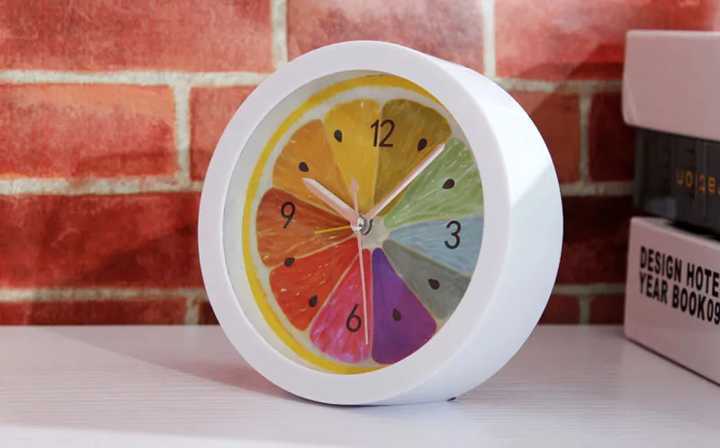 2017 new style rural Cool Lemon fruit alarm clock Modern minimalist desktop clocks lazy Watch clock ZA2865