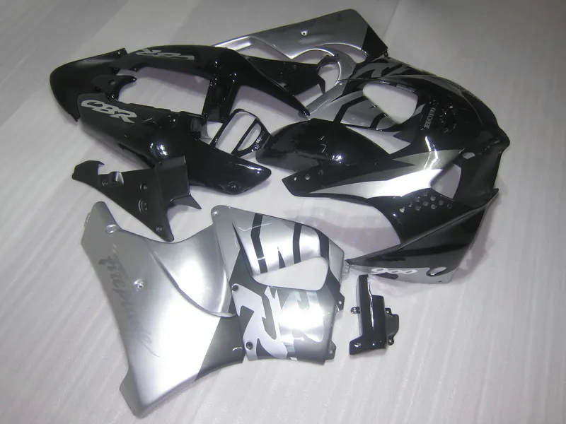 Top selling fairing kit for Honda CBR919RR 98 99 silver black fairings set CBR 900RR 1998 1999 OT08