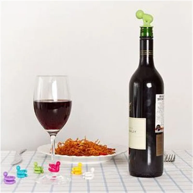 Rolig mänsklig form vinflaska stoppare kit bar tillbehör silikon vin förseglare stoppplugg grossist vinflaska stoppar wed445