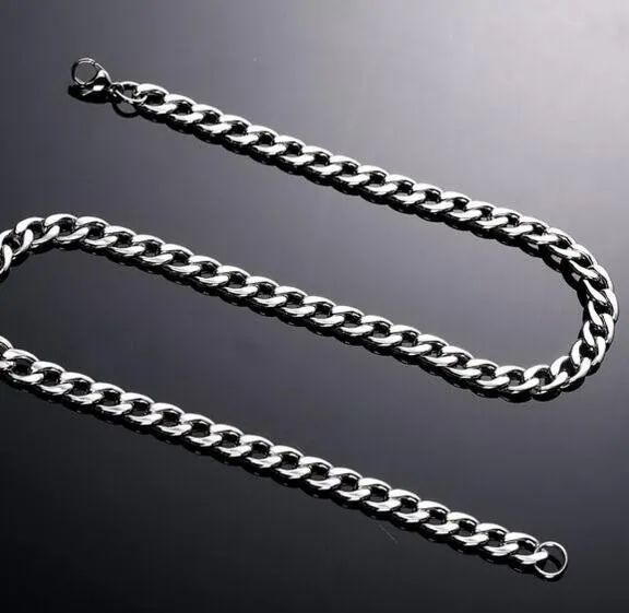 10 stücke großhandel schmuck 3mm / 6mm / 8mm in groß Mode Figaro Gliederkette Edelstahl Halskette Kette Lsilver ton frauen männer 
