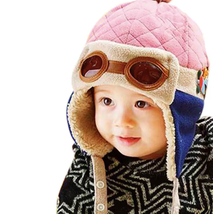 Niños pequeños Cool Baby Boy Girl Kids Infant Winter Pilot Warm Cap Bomber Hat Head ciucumtance de 47-52cm 4 años 90g