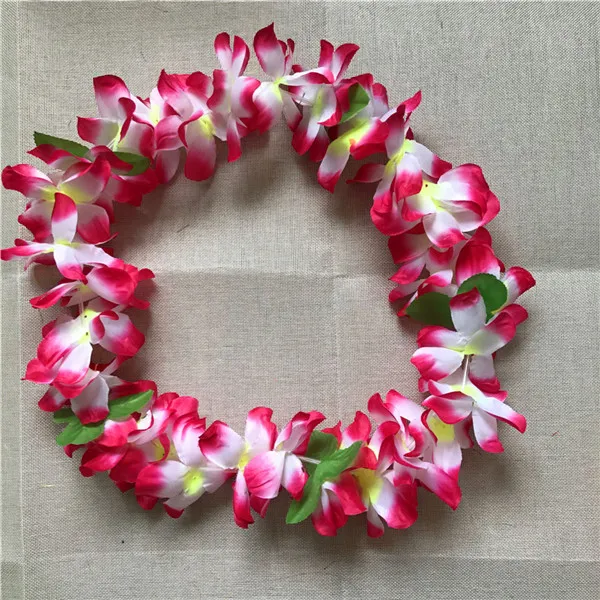10Opcs Colourful Artificial Hawaiian Flower Leis Wedding Party Decoration Flower Necklace Garland