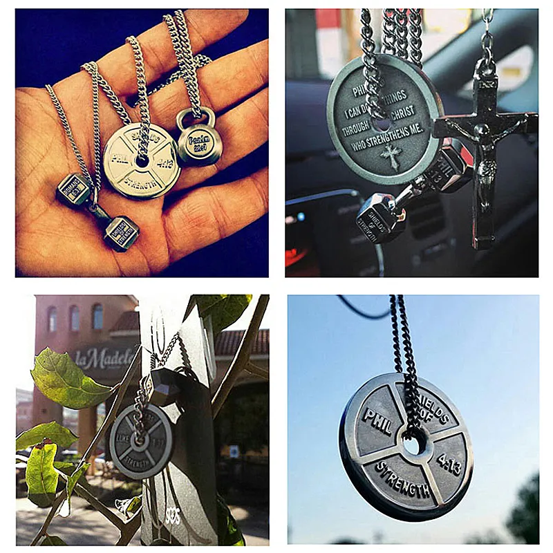 Titanium Mannen Dames Populaire Logo Halters Plaat Hangers Ketting Liefhebbers Sieraden Koppels Fitness Accessoires Electroplating Nondiscolouring