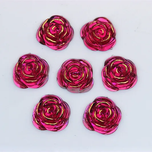 100 sztuk 20mm Róża Kwiat Kształt Akrylowe Dżetów Kryształ Flatback Koraliki Biżuteria Rzemiosła Dekoracja DIY ZZ217