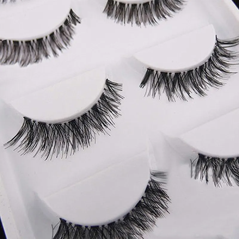 Nya 50 par Svart Naturligt Kors Fake Falsk Eyelash Soft Long Makeup Eye Lash Extension Gratis frakt