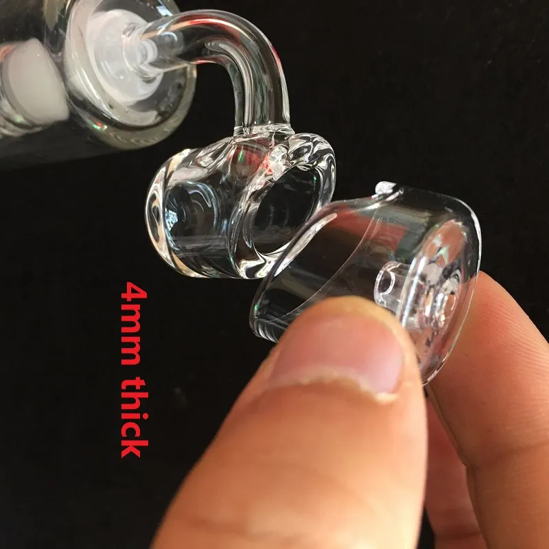 Banger à quartz de 4 mm d'épaisseur + capuchon de carburateur à quartz 100% accessoires à quartz 14 mm 18 mm, joint mâle femelle gratuit DHL