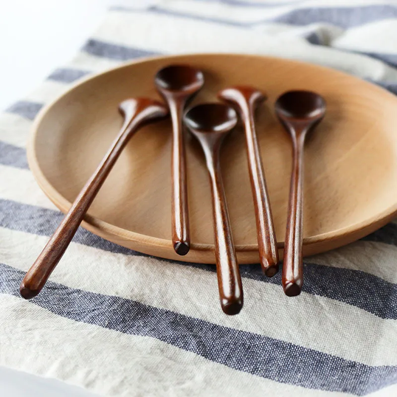 Mini cucchiaio in legno tè e caffè con manico lungo, cucchiaio miele, stoviglie alla moda, 20 x 3 cm