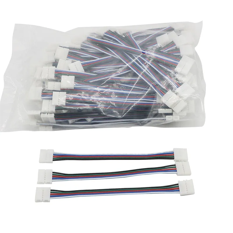 Conector de 5 pines para tira de LED, Cable RGBW de soldadura libre, Cable 5P, 5 colores para tira de funcionamiento de 12V, extensión RGBW