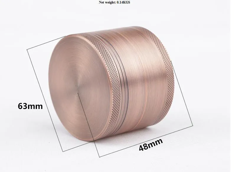 Utländsk handel The New Four - Story Bronze Aluminium Alloy Grinder Diameter 63mm Metal Smokers LV630