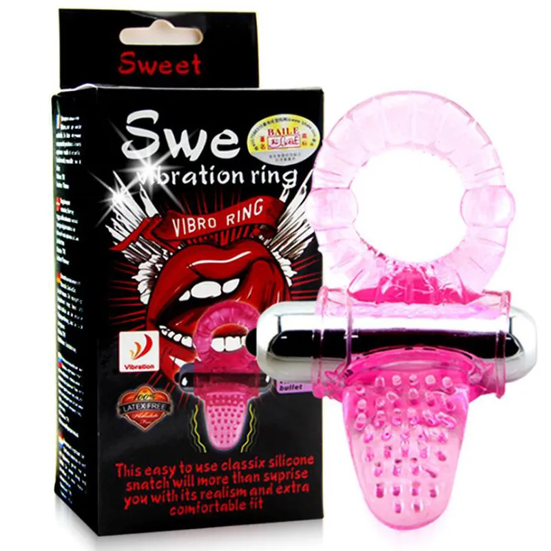 Vibrating Penis Ring Cock Ring Tongue Vibrator Clitoris Stimulator Sex Toys for Men Delay Ejaculation Cockring Adult Erotic Toys