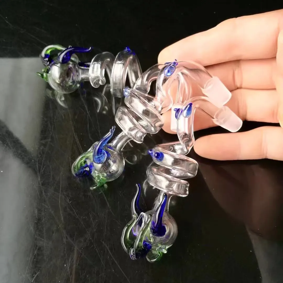 Glasspiralhuvudpanna diameter valfritt, vattenrör glasbongar hooakahs två funktioner för oljeriggar glas bongs