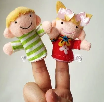 Peluche Finger Puppet Family Set di 6 pezzi, peluche Cartoon, burattini a mano bambini Story Story Teller / Talking Props