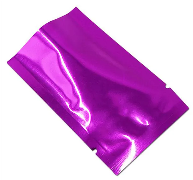 200 ٪/Open Open Purple Purple Mylar Bag Bag Heat Seal Aluminium Riting Storage Backaging Pouch for Coffee Sugar Backing Plastic