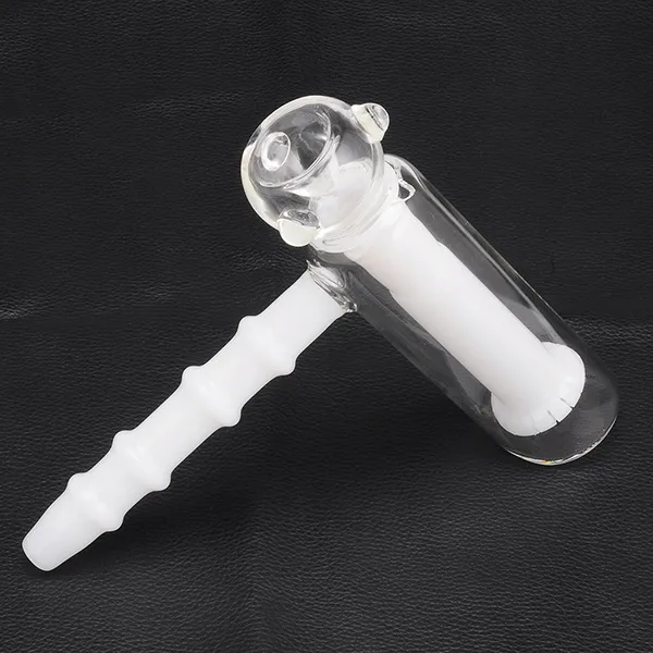 Vit glas hammare 6 arm 18 mm kvinnlig perc glas percolator bubbler vatten rörmatris rökrör tobaksrör bong bongs