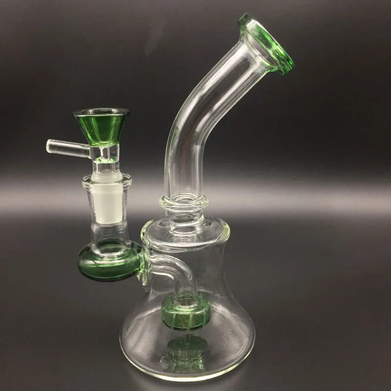 6 pouces mini bangs en verre avec des bols en verre colorés gratuits Heady Beaker bong Oil Rigs Pipes à eau en verre