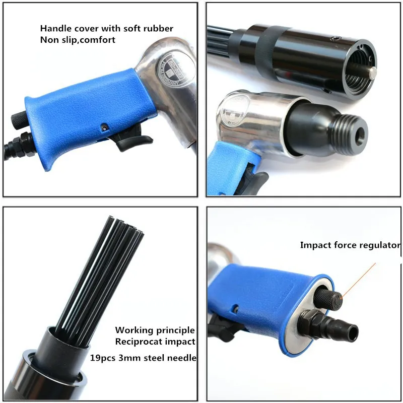 impact alternatif dispositif de dérouillage pneumatique outils électriques faisceau d'aiguilles outil de dérouillage de l'air décapant de rouille nettoyant pelle à scories haute efficacité