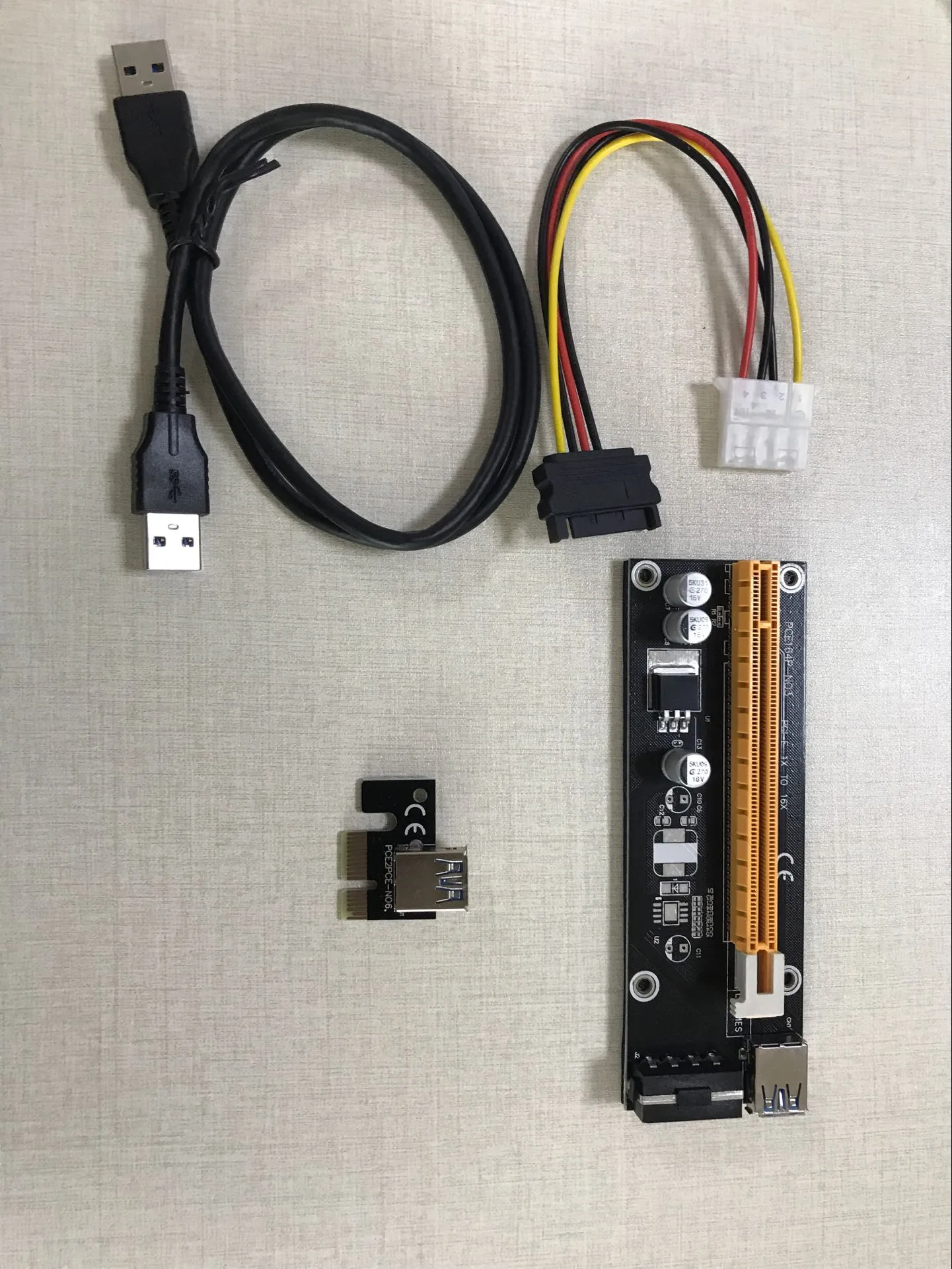 Nieuwste functie 1x tot 16x PCI-E PCI E Express Riser Extender Adapter-kaart met 60cm USB 3.0 Kabelvermogen voor Bitcoin