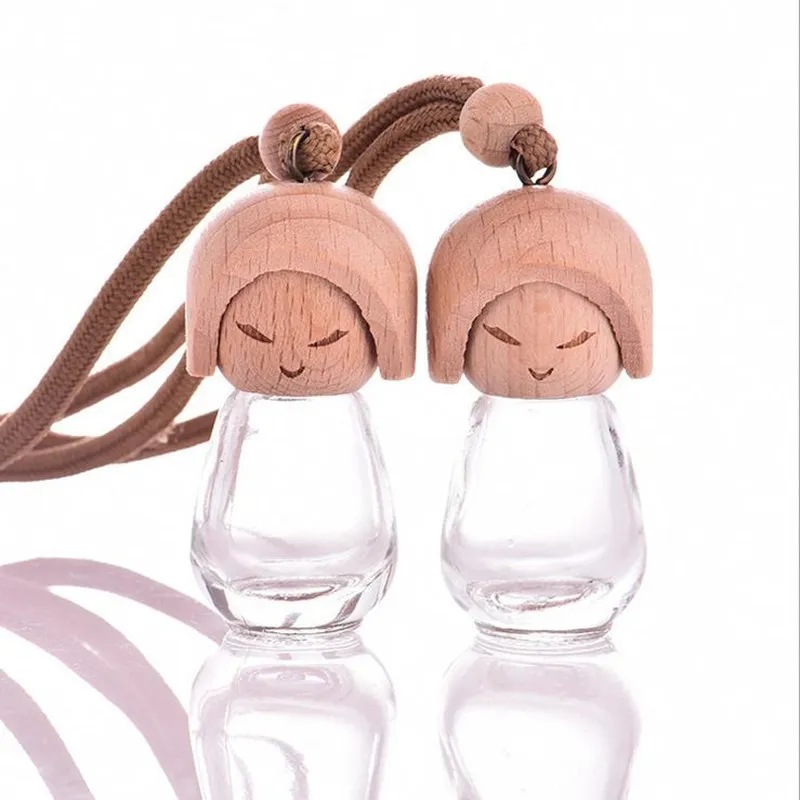 Fast Shipping 8ML Refillable Perfume Essential oil Doll Beauty Bottles Car Decoration Car perfume Bottles pendant F201728