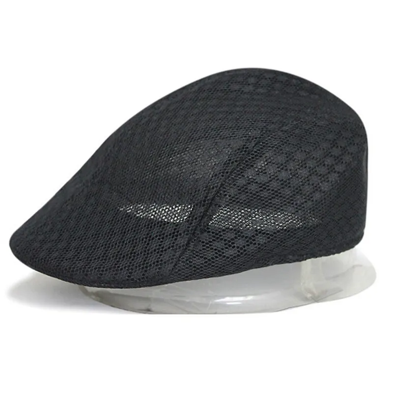 Unisex Summer Beret Hollow Out Breathable Mesh Cap Gorras Planas Flat Newsboy Berets Caps Vintage Hat